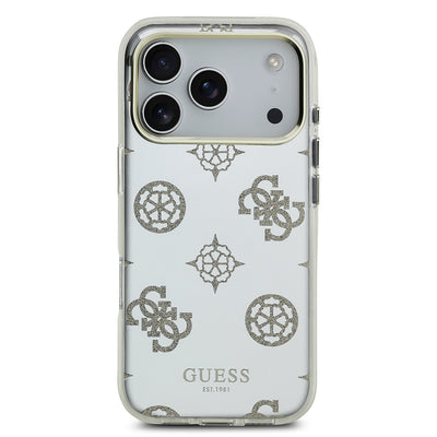 Apple iPhone 17 Pro Max Kılıf Guess Orjinal Lisanslı Metal Kamera Çerçeveli Simli Aynalı Kapak Gümüş