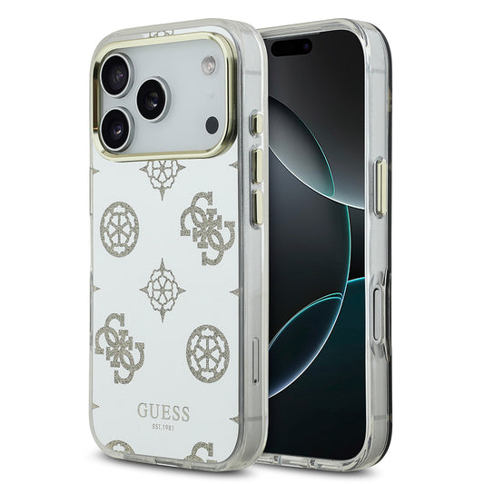 iPhone 17 Pro Max Kılıf Guess Orjinal Lisanslı Metal Kamera Çerçeveli Simli Aynalı Kılıf