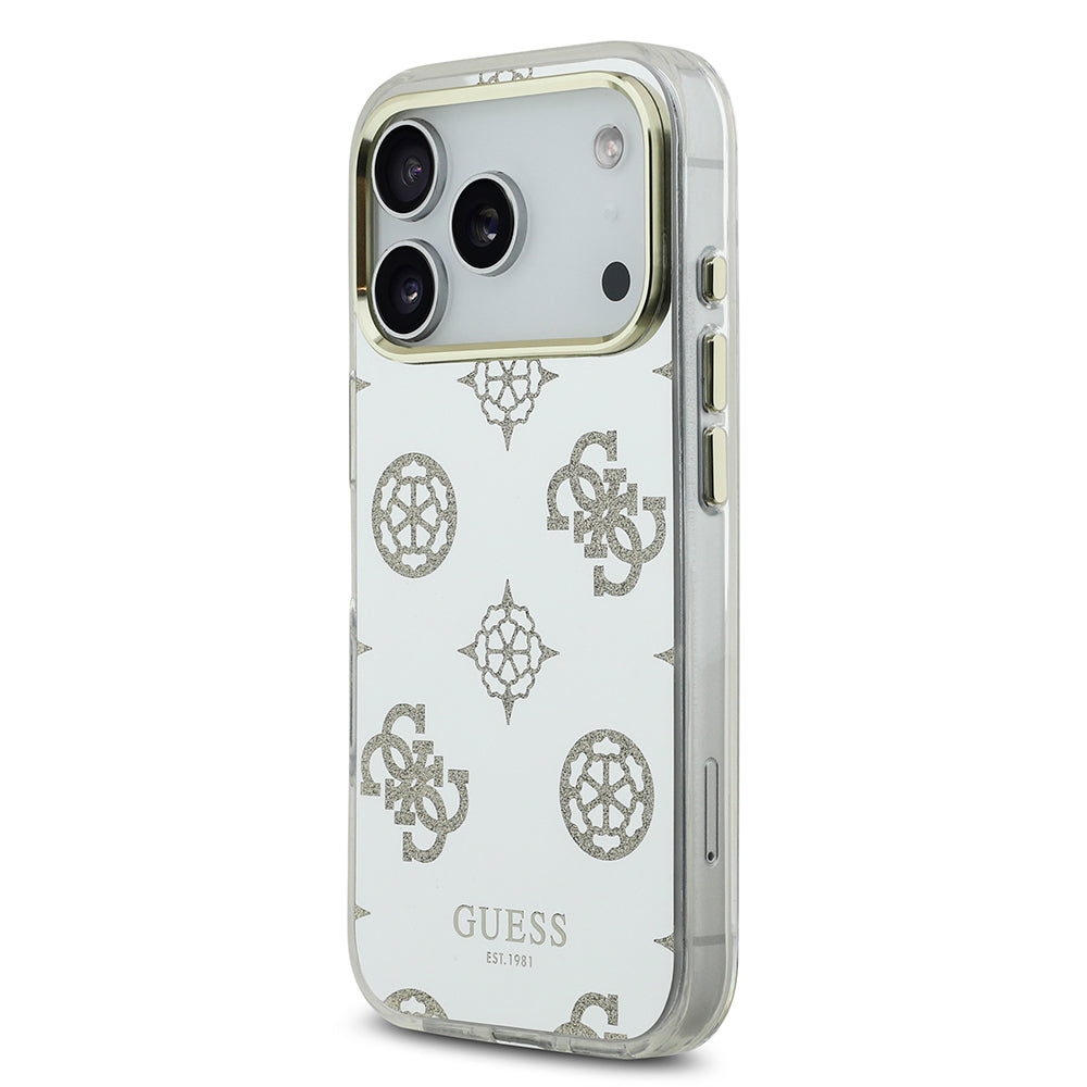 iPhone 17 Pro Max Kılıf Guess Orjinal Lisanslı Metal Kamera Çerçeveli Simli Aynalı Kılıf