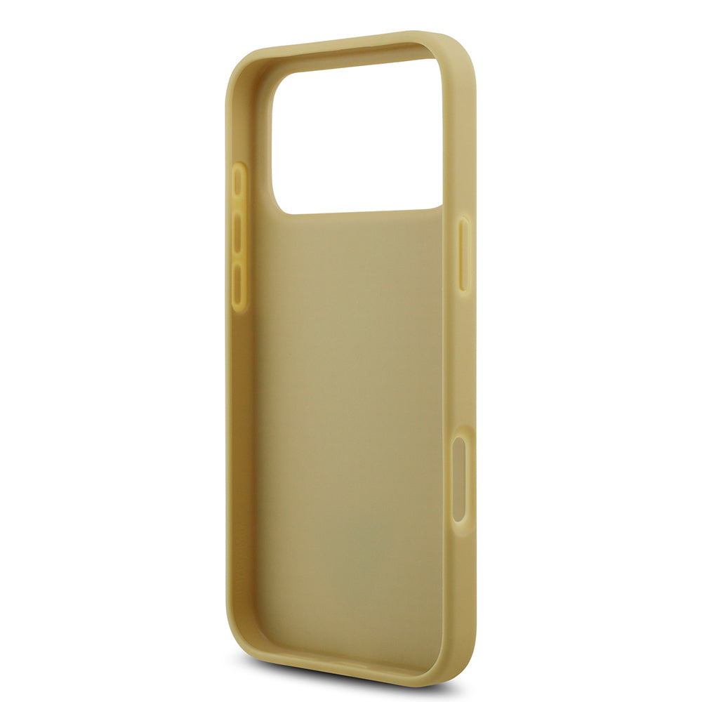 Apple iPhone 17 Pro Max Kılıf Guess Orjinal Lisanslı Taşlı Arka Yüzey Üçgen Logolu Kapak Gold