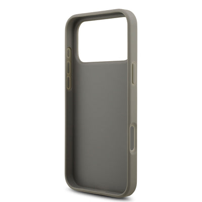 Apple iPhone 17 Pro Max Kılıf Guess Orjinal Lisanslı Taşlı Arka Yüzey Üçgen Logolu Kapak Gümüş