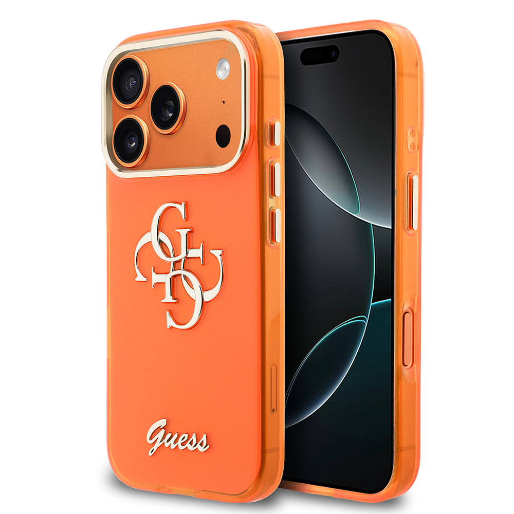 Apple iPhone 17 Pro Max Kılıf Guess Orjinal Lisanslı Yazı ve 4G Büyük Metal Logolu Silikon Kapak