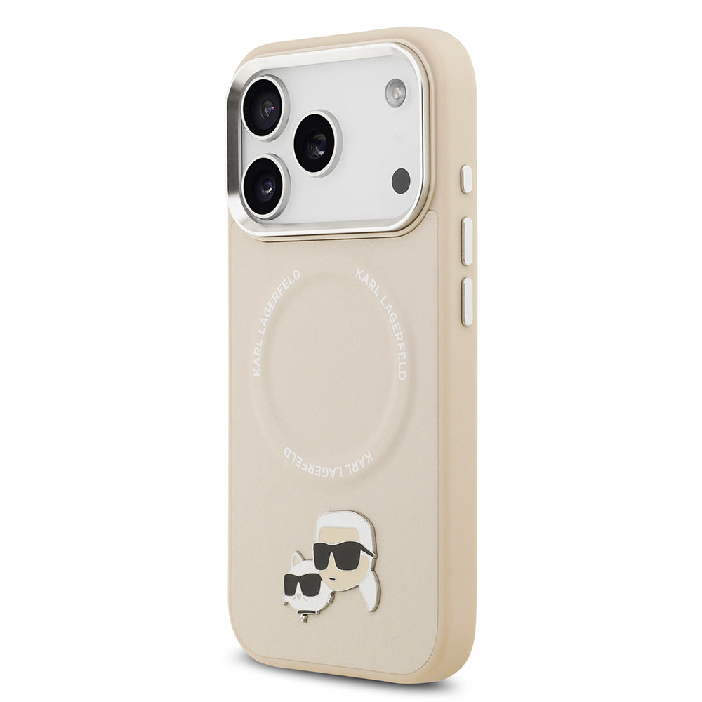 iPhone 17 Pro Max Kılıf Karl Lagerfeld Orjinal Lisanslı M-safe Şarj Özellikli Metal Kamera ve Buton Tasarımlı K&C PU Deri Kılıf