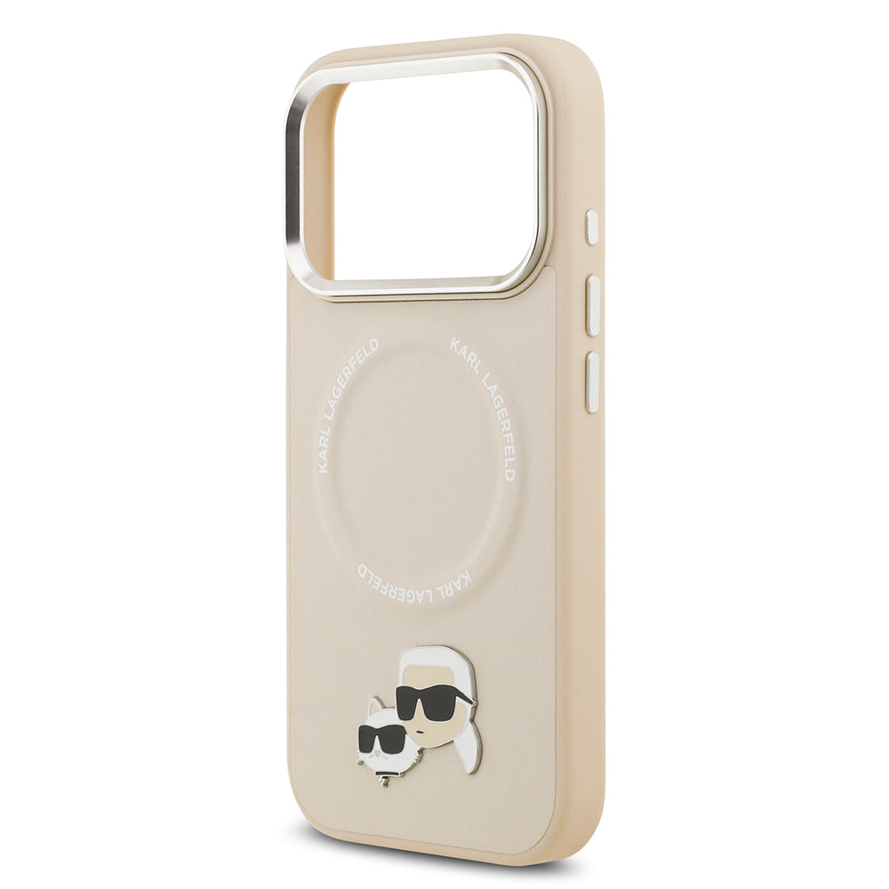 iPhone 17 Pro Max Kılıf Karl Lagerfeld Orjinal Lisanslı M-safe Şarj Özellikli Metal Kamera ve Buton Tasarımlı K&C PU Deri Kılıf