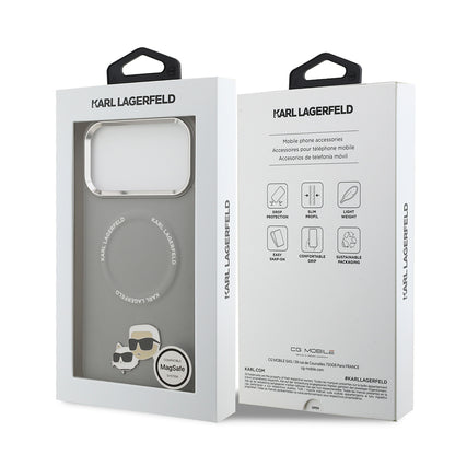 iPhone 17 Pro Max Kılıf Karl Lagerfeld Orjinal Lisanslı M-safe Şarj Özellikli Metal Kamera ve Buton Tasarımlı K&C PU Deri Kılıf