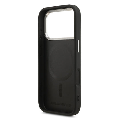 iPhone 17 Pro Max Kılıf Karl Lagerfeld Orjinal Lisanslı M-safe Şarj Özellikli Metal Kamera ve Buton Tasarımlı Paris RSG PU Deri Kılıf