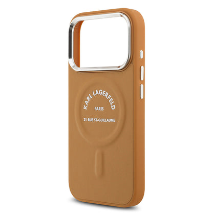iPhone 17 Pro Max Kılıf Karl Lagerfeld Orjinal Lisanslı M-safe Şarj Özellikli Metal Kamera ve Buton Tasarımlı Paris RSG PU Deri Kılıf