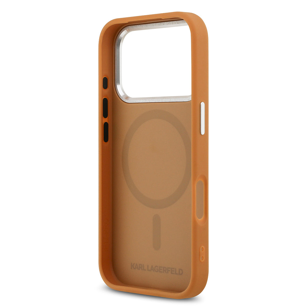 iPhone 17 Pro Max Kılıf Karl Lagerfeld Orjinal Lisanslı M-safe Şarj Özellikli Metal Kamera ve Buton Tasarımlı Paris RSG PU Deri Kılıf