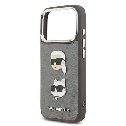 iPhone 17 Pro Max Kılıf Karl Lagerfeld Orjinal Lisanslı Metal Logolu K&C Heads Pin Kılıf