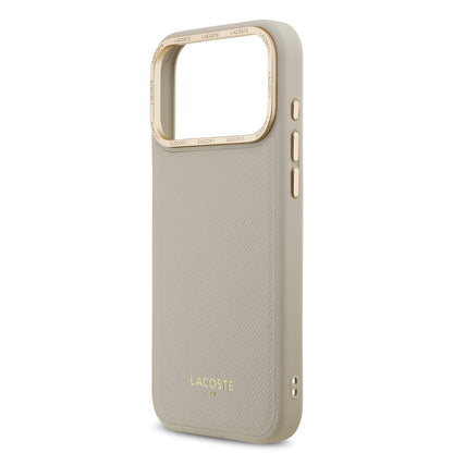 iPhone 17 Pro Max Kılıf Lacoste Orjinal Lisanslı M-safe Şarj Özellikli Champs Elysees PU Deri Tasarımlı Kılıf