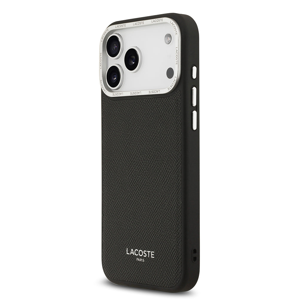 iPhone 17 Pro Max Kılıf Lacoste Orjinal Lisanslı M-safe Şarj Özellikli Champs Elysees PU Deri Tasarımlı Kılıf