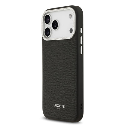 iPhone 17 Pro Max Kılıf Lacoste Orjinal Lisanslı M-safe Şarj Özellikli Champs Elysees PU Deri Tasarımlı Kılıf