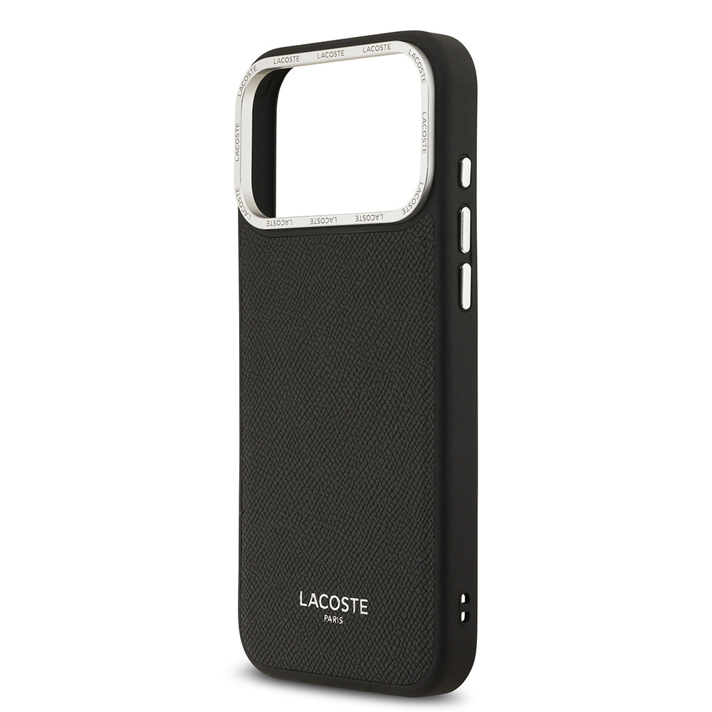 iPhone 17 Pro Max Kılıf Lacoste Orjinal Lisanslı M-safe Şarj Özellikli Champs Elysees PU Deri Tasarımlı Kılıf