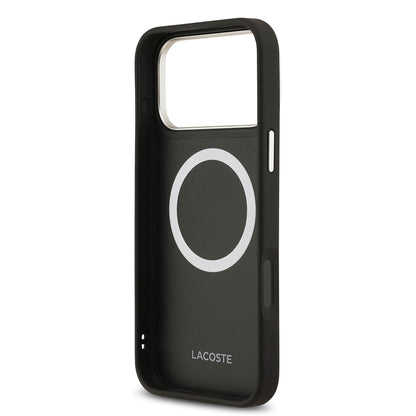 iPhone 17 Pro Max Kılıf Lacoste Orjinal Lisanslı M-safe Şarj Özellikli Champs Elysees PU Deri Tasarımlı Kılıf