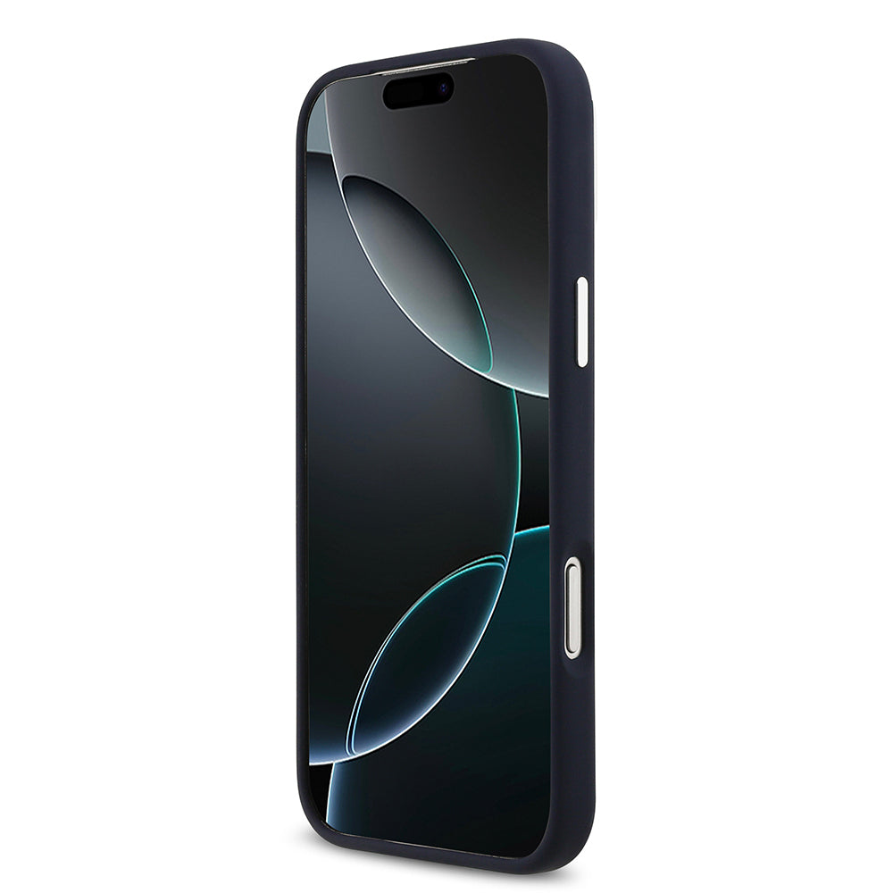 Apple iPhone 17 Pro Max Kılıf Lacoste Orjinal Lisanslı M-safe Şarj Özellikli İkonik Logolu Metal Kamera Çerçeveli Silikon Kapak Siyah