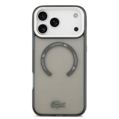 iPhone 17 Pro Max Kılıf Lacoste Orjinal Lisanslı M-safe Şarj Özellikli İkonik Timsah Logolu Buzlu Kılıf