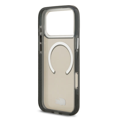 Apple iPhone 17 Pro Max Kılıf Lacoste Orjinal Lisanslı M-safe Şarj Özellikli İkonik Timsah Logolu Buzlu Kapak Gri