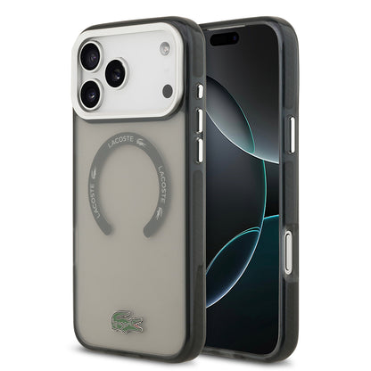 iPhone 17 Pro Max Kılıf Lacoste Orjinal Lisanslı M-safe Şarj Özellikli İkonik Timsah Logolu Buzlu Kılıf