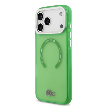 iPhone 17 Pro Max Kılıf Lacoste Orjinal Lisanslı M-safe Şarj Özellikli İkonik Timsah Logolu Buzlu Kılıf