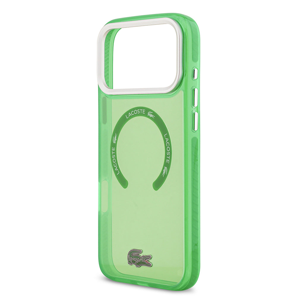 iPhone 17 Pro Max Kılıf Lacoste Orjinal Lisanslı M-safe Şarj Özellikli İkonik Timsah Logolu Buzlu Kılıf