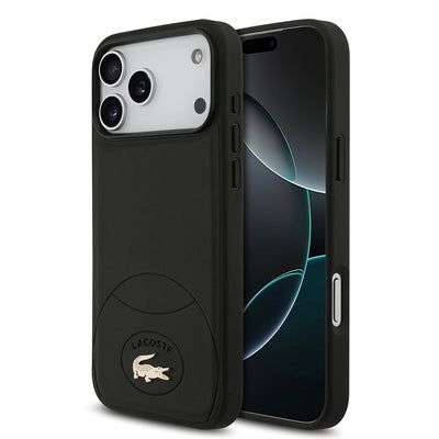 Apple iPhone 17 Pro Max Kılıf Lacoste Orjinal Lisanslı M-safe Şarj Özellikli PU Deri Tasarımlı Metal Logolu Kapak Yeşil