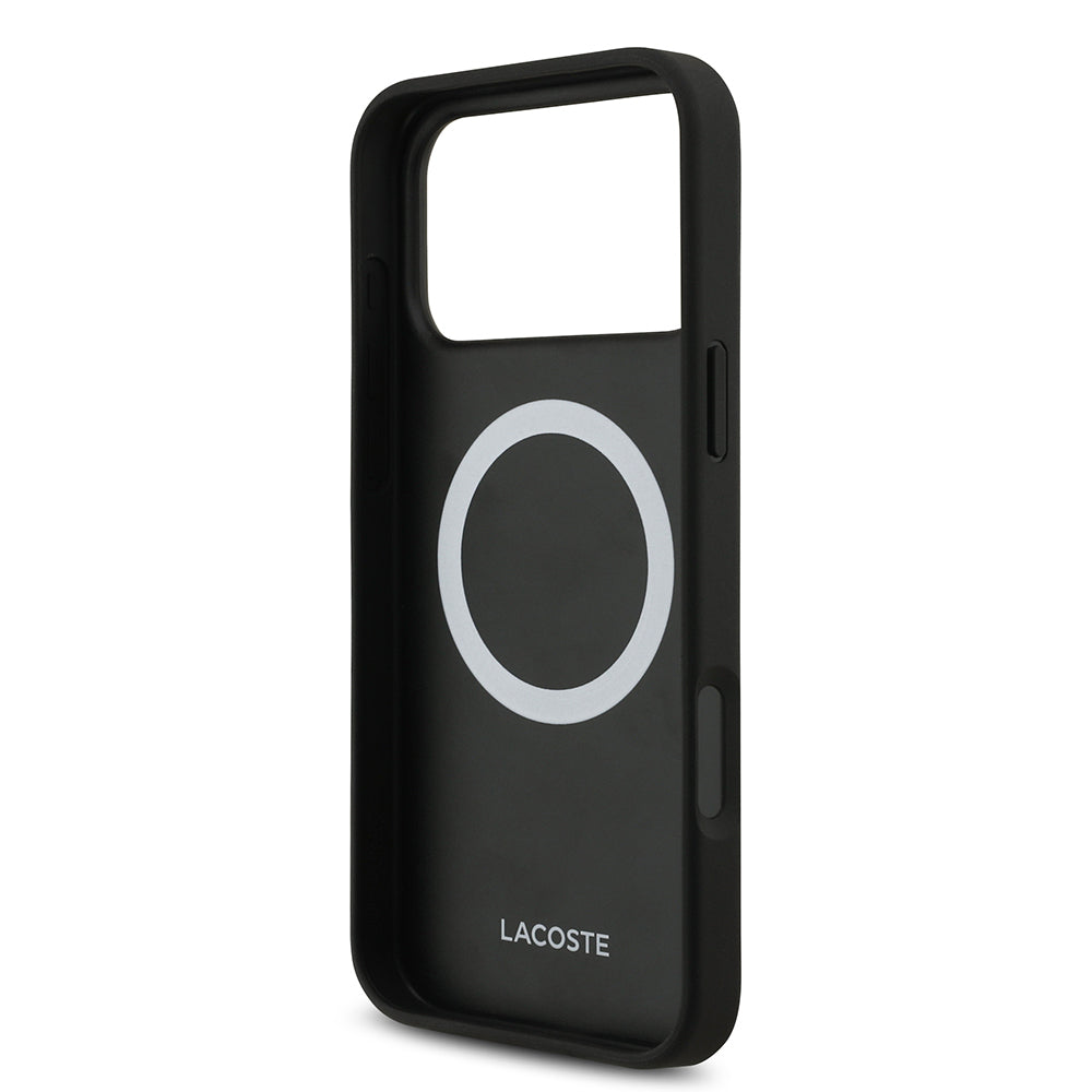 iPhone 17 Pro Max Kılıf Lacoste Orjinal Lisanslı M-safe Şarj Özellikli PU Deri Tasarımlı Metal Logolu Kılıf