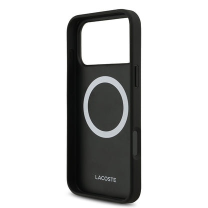 iPhone 17 Pro Max Kılıf Lacoste Orjinal Lisanslı M-safe Şarj Özellikli PU Deri Tasarımlı Metal Logolu Kılıf