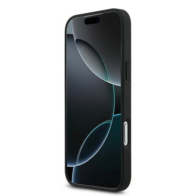 Apple iPhone 17 Pro Max Kılıf Lacoste Orjinal Lisanslı M-safe Şarj Özellikli PU Pike Desenli Metal Logolu Kartlıklı Kapak Siyah