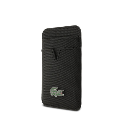 iPhone 17 Pro Max Kılıf Lacoste Orjinal Lisanslı M-safe Şarj Özellikli PU Pike Desenli Metal Logolu Kartlıklı Kılıf