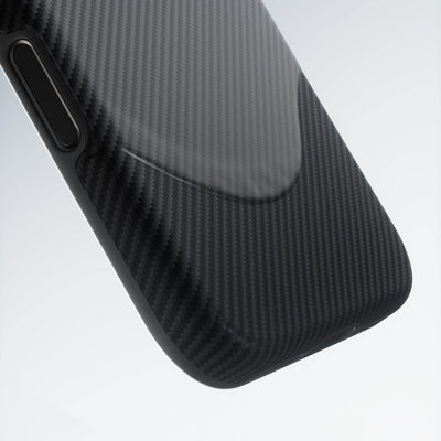 Apple iPhone 17 Pro Max Kılıf M-safe Şarj Özellikli 1500D Aramid Fiber Pitaka Military-Grade Classic Serisi Black-Grey Twill Kapak Siyah-Gri