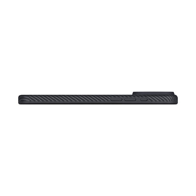 Apple iPhone 17 Pro Max Kılıf M-safe Şarj Özellikli 1500D Aramid Fiber Pitaka Military-Grade Classic Serisi Black-Grey Twill Kapak Siyah-Gri
