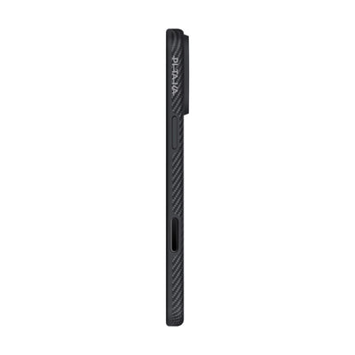 Apple iPhone 17 Pro Max Kılıf M-safe Şarj Özellikli 1500D Aramid Fiber Pitaka Military-Grade Classic Serisi Black-Grey Twill Kapak Siyah-Gri