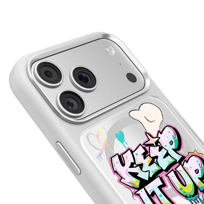 Apple iPhone 17 Pro Max Kılıf M-safe Şarj Özellikli 3D Baskılı Tasarım Mutural Graffiti Serisi Kapak