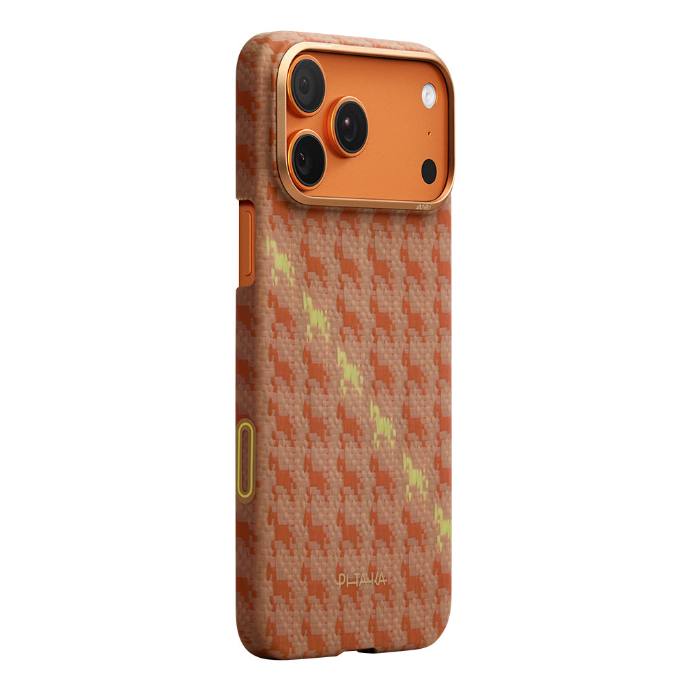 Apple iPhone 17 Pro Max Kılıf M-safe Şarj Özellikli Aramid Fiber Pitaka Edge Serisi Happiness Rides Kapak