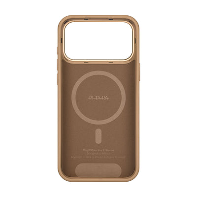 Apple iPhone 17 Pro Max Kılıf M-safe Şarj Özellikli Aramid Fiber Pitaka Military-Grade Sunset-Moonrise Serisi Sunset Kapak Kahverengi