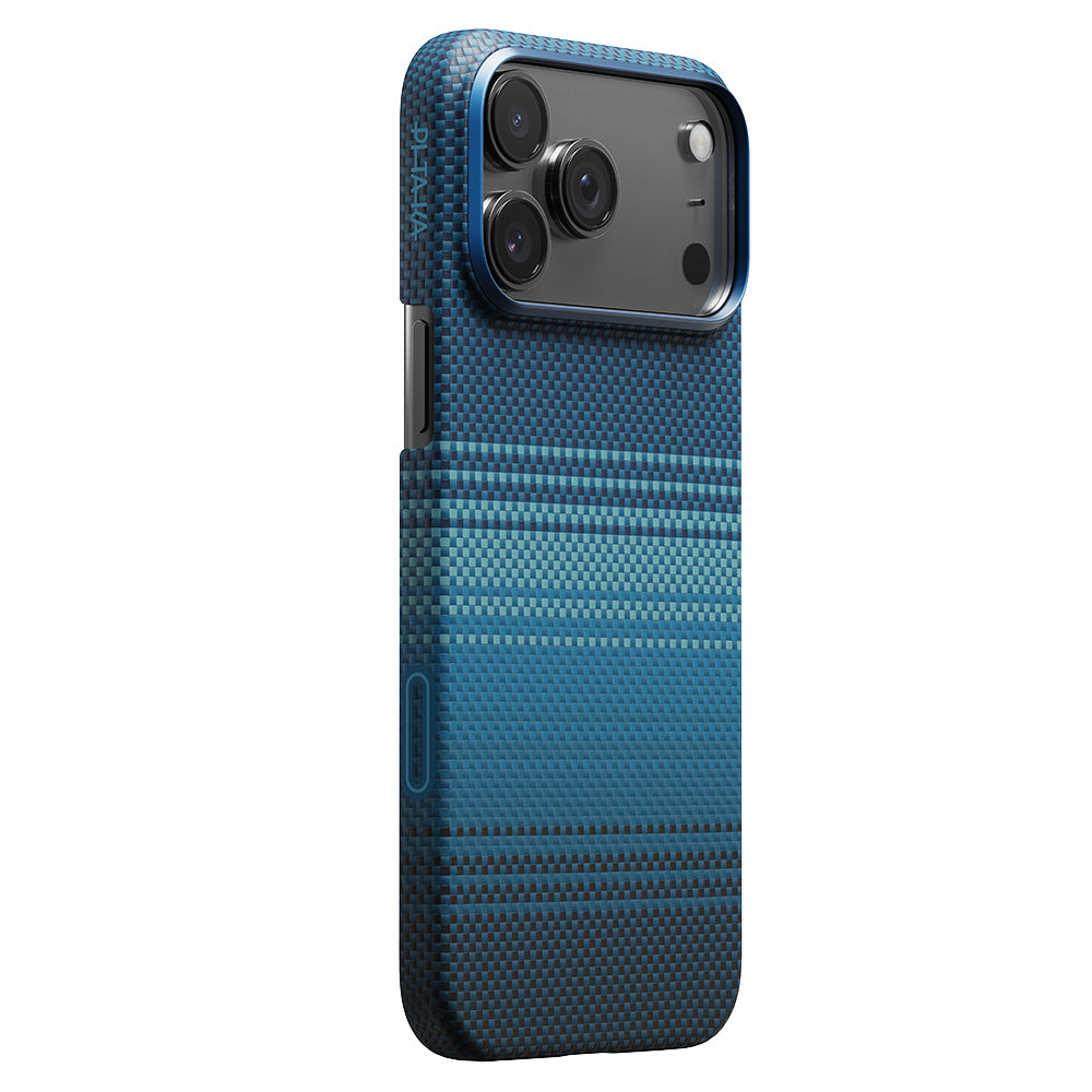 iPhone 17 Pro Max Kılıf M-safe Şarj Özellikli Aramid Fiber Pitaka Tactile Woven Sunset-Moonrise Serisi Kılıf