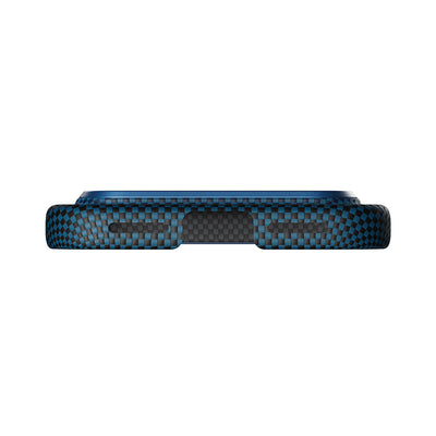 Apple iPhone 17 Pro Max Kılıf M-safe Şarj Özellikli Aramid Fiber Pitaka Tactile Woven Sunset-Moonrise Serisi Sunset Kapak Mavi