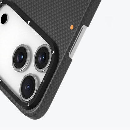 iPhone 17 Pro Max Kılıf M-safe Şarj Özellikli Aramid Fiber Youngkit 1500D Kevlar Extreme Wing Titanyum-Gold Serisi Kılıf