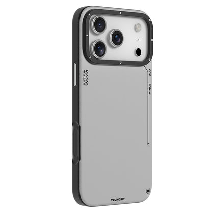 iPhone 17 Pro Max Kılıf M-safe Şarj Özellikli Basit Mat Deri Desenli Youngkit Tech Fashion Serisi Kılıf