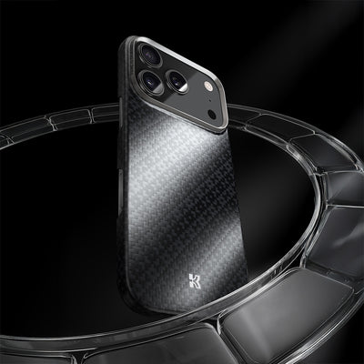 Apple iPhone 17 Pro Max Kılıf M-Safe Şarj Özellikli Benks ArmorAir ArmorGrid Serisi Kevlar Kapak Turuncu