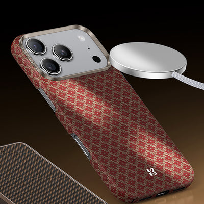 Apple iPhone 17 Pro Max Kılıf M-Safe Şarj Özellikli Benks ArmorAir ArmorGrid Serisi Kevlar Kapak Gold