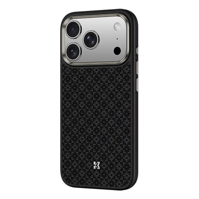 Apple iPhone 17 Pro Max Kılıf M-Safe Şarj Özellikli Benks ArmorPro ArmorGrid Serisi Kevlar Kapak Siyah