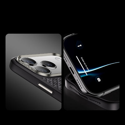 Apple iPhone 17 Pro Max Kılıf M-Safe Şarj Özellikli Benks ArmorPro ArmorGrid Serisi Kevlar Kapak Siyah