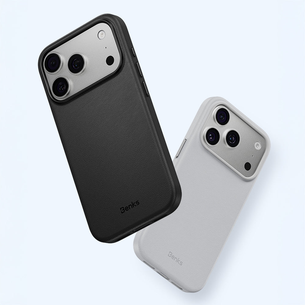 iPhone 17 Pro Max Kılıf M-safe Şarj Özellikli Çizilmeye Dayanıklı Benks VitaPro Serisi PU Deri Kılıf