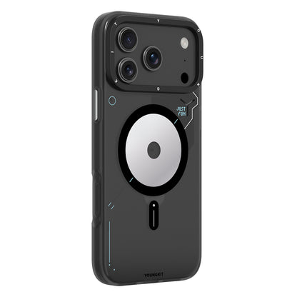 iPhone 17 Pro Max Kılıf M-safe Şarj Özellikli Disk Desenli Youngkit Disc Battle Kılıf