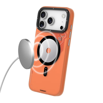 iPhone 17 Pro Max Kılıf M-safe Şarj Özellikli Disk Desenli Youngkit Disc Battle Kılıf