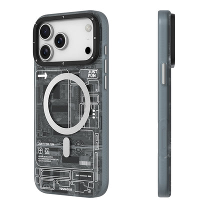 iPhone 17 Pro Max Kılıf M-safe Şarj Özellikli Kamera Denetim Butonlu Youngkit Technology Serisi Kılıf