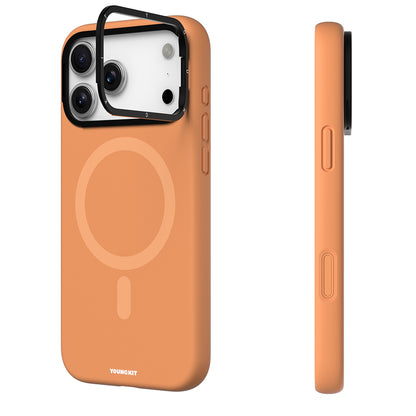 iPhone 17 Pro Max Kılıf M-Safe Şarj Özellikli Kamera Standlı Youngkit Gel Cream Serisi Kılıf