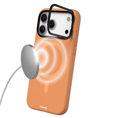 iPhone 17 Pro Max Kılıf M-Safe Şarj Özellikli Kamera Standlı Youngkit Gel Cream Serisi Kılıf