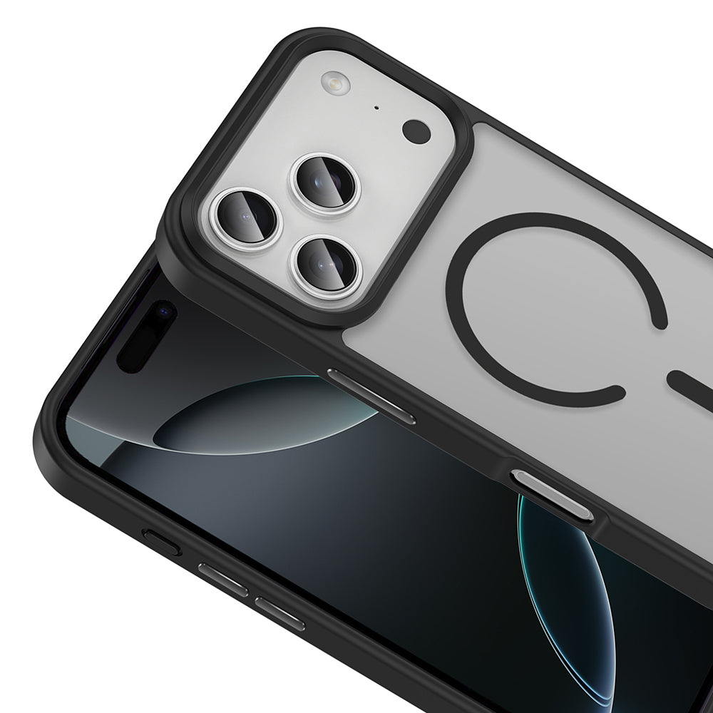 Apple iPhone 17 Pro Max Kılıf M-safe Şarj Özellikli Mat Arka Yüzey Zore Sio Kapak Gri